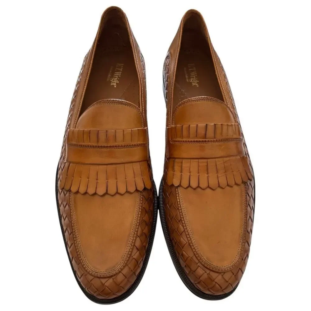 ET Wright Masters Collection Caramel Kiltie Derby Weave Shoes Size 13 AA